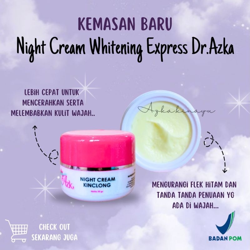 (BISA COD) CREAM MALAM WHITENING EXPRESS DR AZKA SKINCARE
