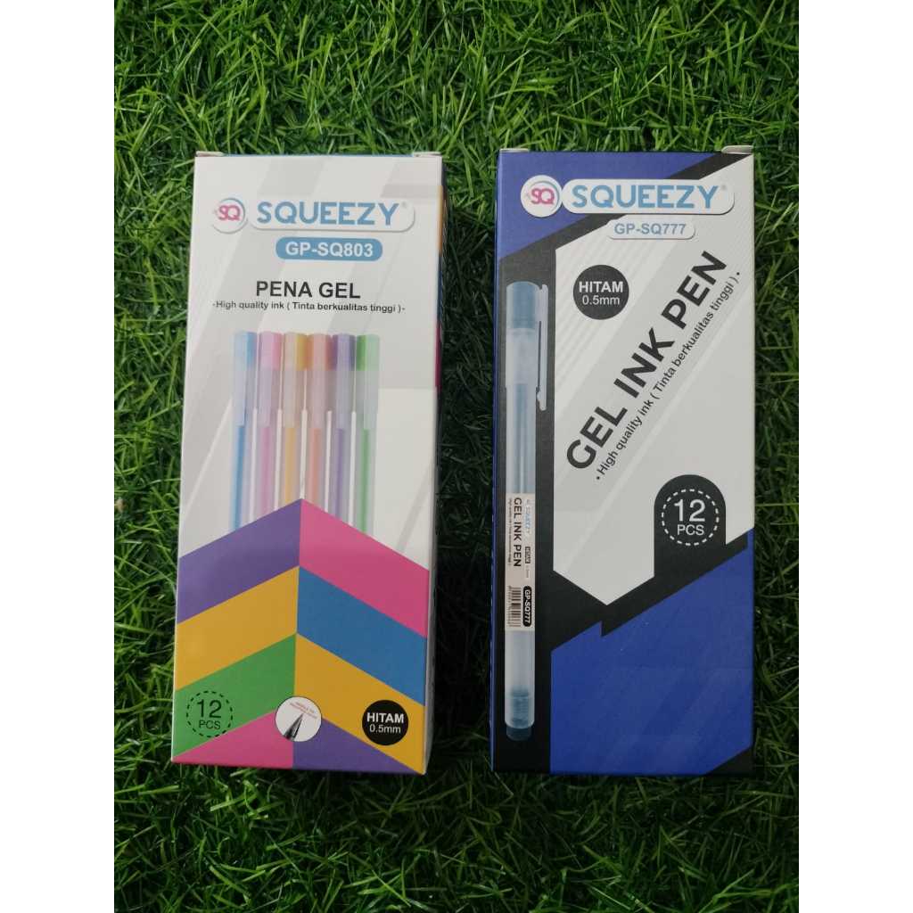 

Pena Gel SQUEZZY Pastel Hitam Murah 1pack -12pcs