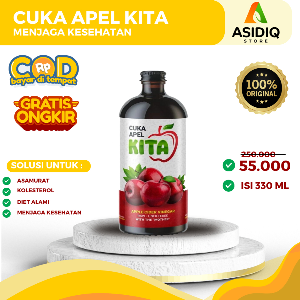 

CUKA APEl kITA Organic Apple Cider Vinegar Original 100% Penurun Berat Badan Ampuh Halal BISA cod