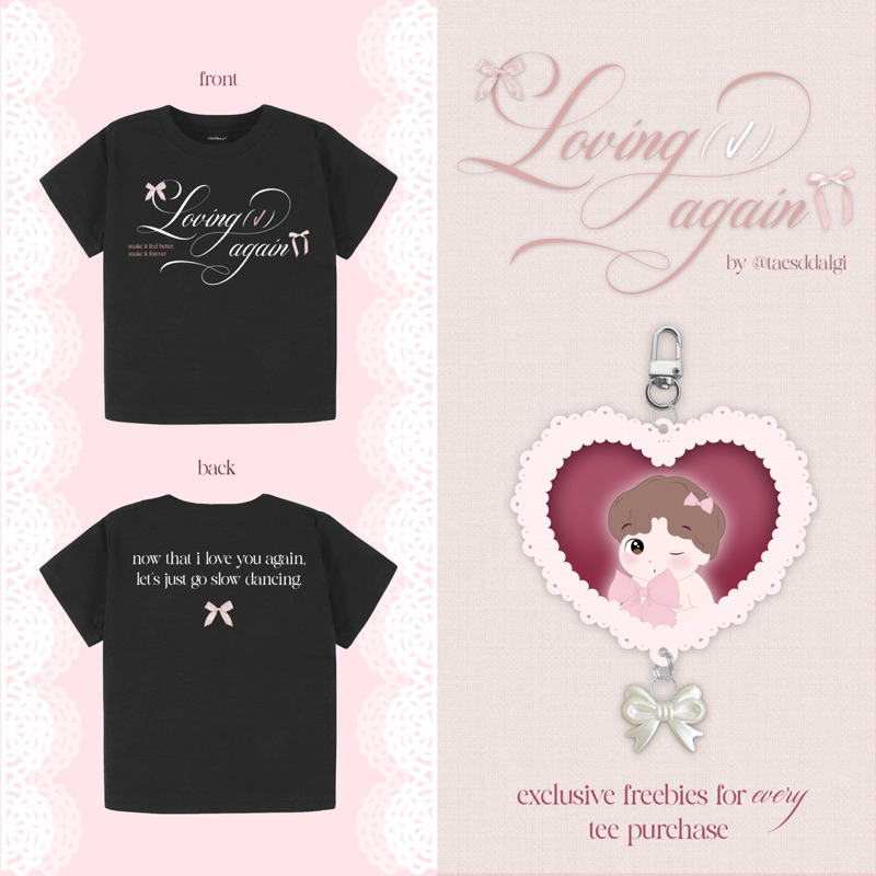 [FANMADE by taesddalgi] BTS V Love Me Again Babytee or Oversized Tee T-Shirt Crop Taehyung Merch