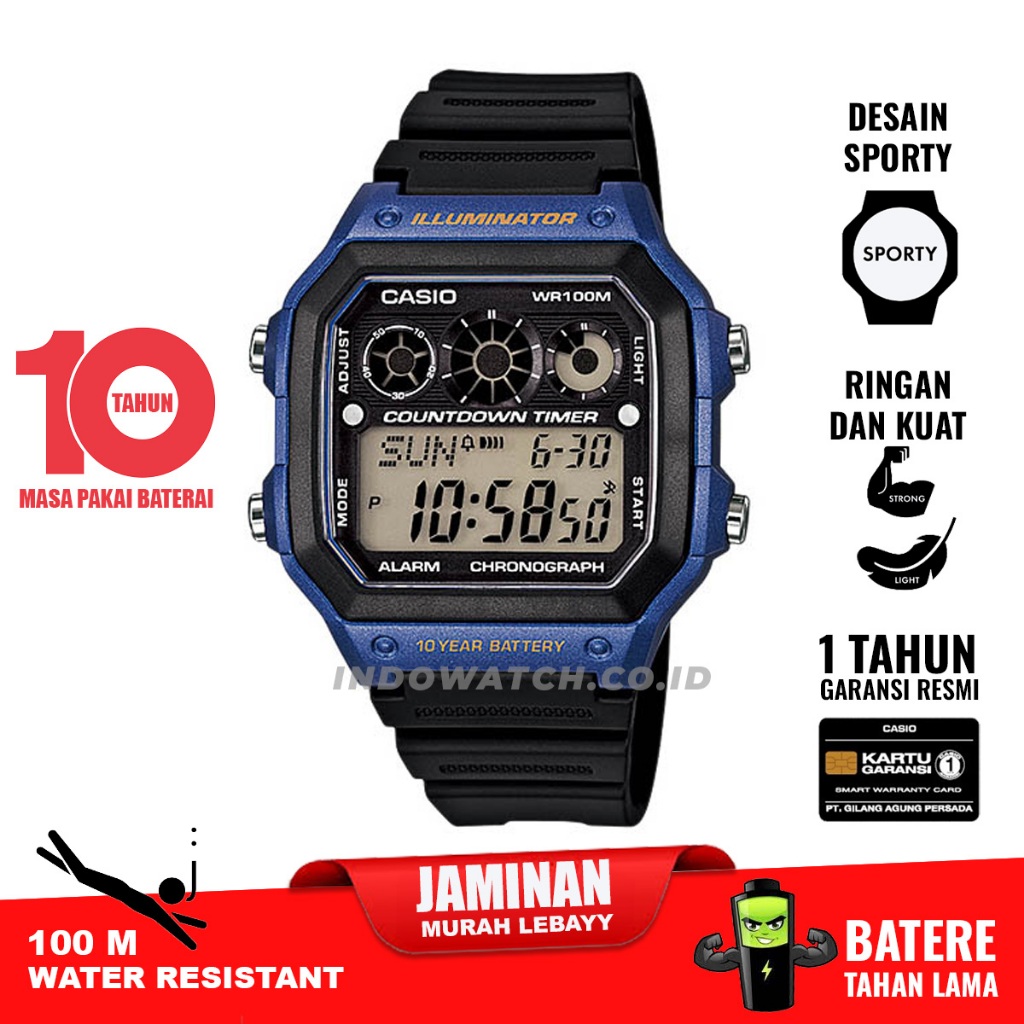 Casio AE-1300WH-2AV ae1300 ae 1300 original garansi resmi