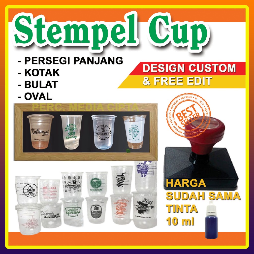 

Stempel Gelas Cup / Plastik / Sterofom / Kayu