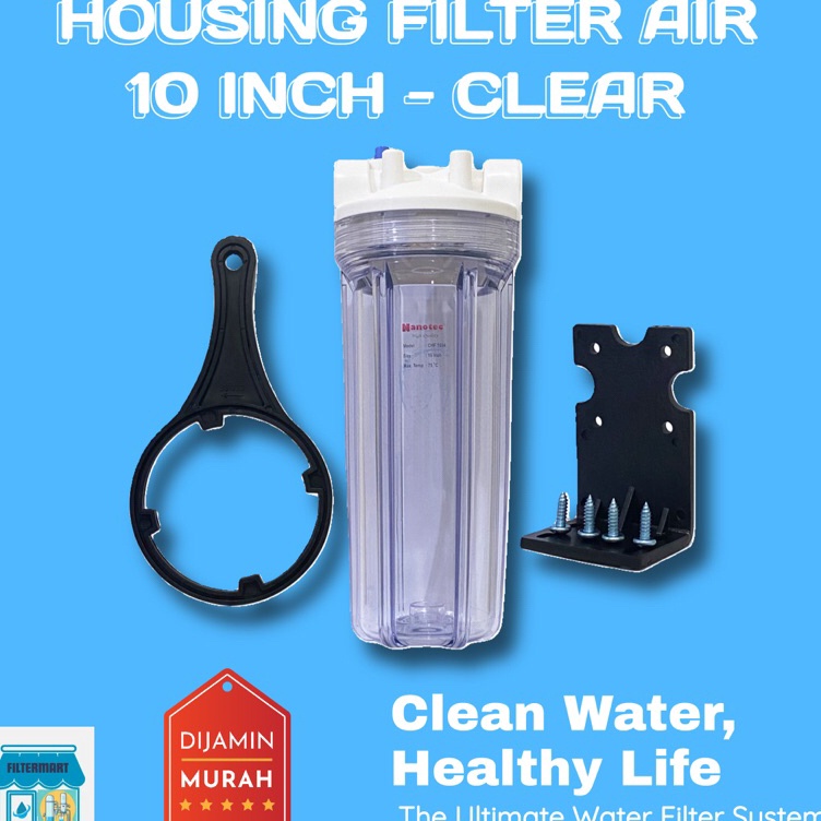 Bvp HOUSING FILTER AIR NANOTEC NANO 1 INCH 1 CLEAR BLUE BIRU DRAT 12 34 1  TABUNG FILTER KECIL t Pro