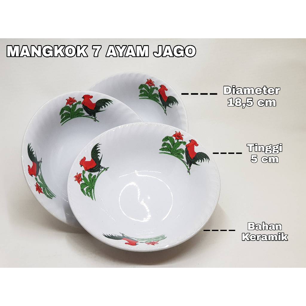 Mangkok Bubur Bakso Mie Ayam Kembang 6Inch - Mangkok Keramik Kembang - Mangkok Motif Bunga