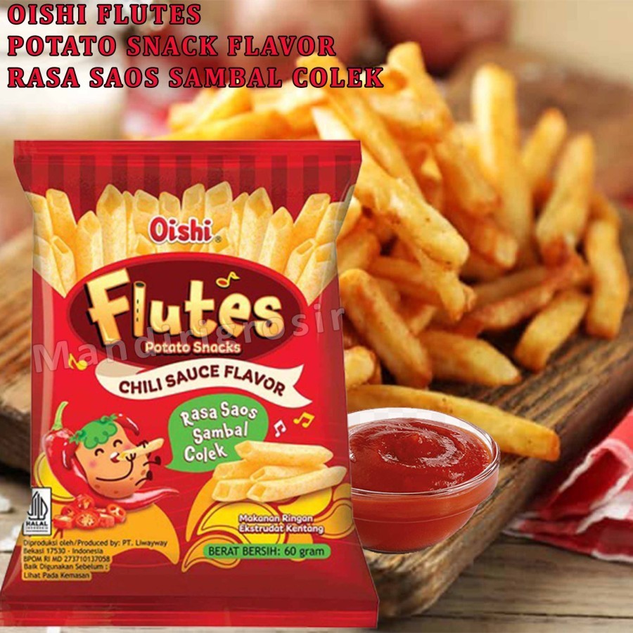 

Potato Snack Flavor * Oishi Flutes * Rasa Saos Sambal Colek * 60gr