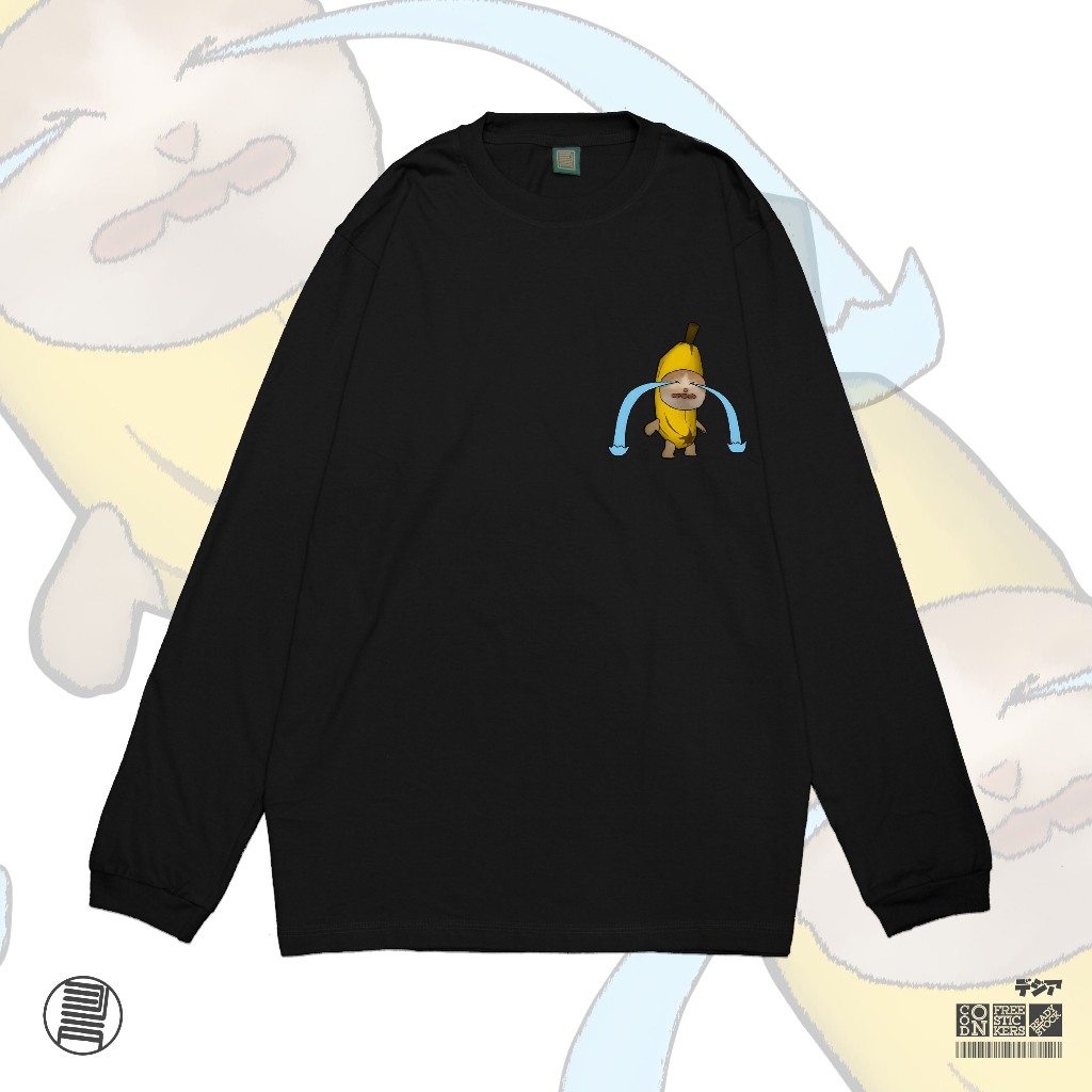 Longsleeve Kaos Banana Cat Meme Shitpost Kucing T-Shirt Baju Wibu Jepang DJA Cloth