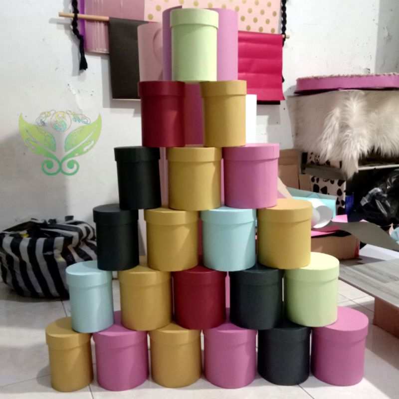 

Box Bunga Kecil - Bloom Box Bulat - Flower Box Blooming Box Gift