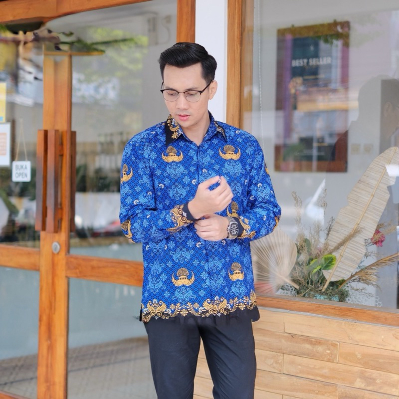 BAJU SERAGAM KORPRI TERBARU PRIA / baju korpri pria terbaru / batik seragam korpri pria terbaru  / s