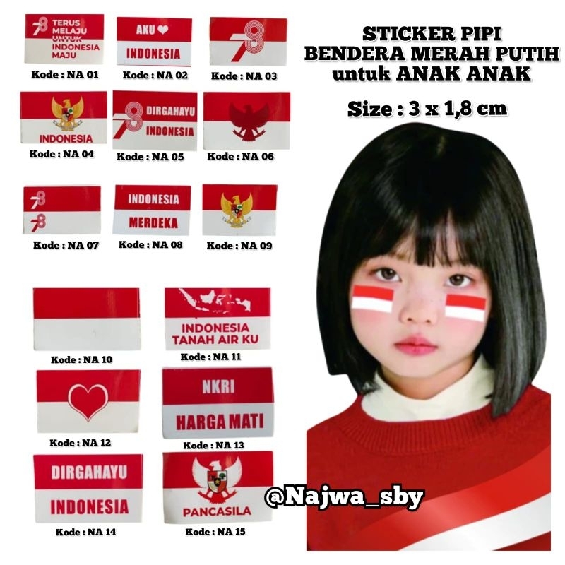 

STICKER BENDERA MERAH PUTIH untuk ANAK ANAK