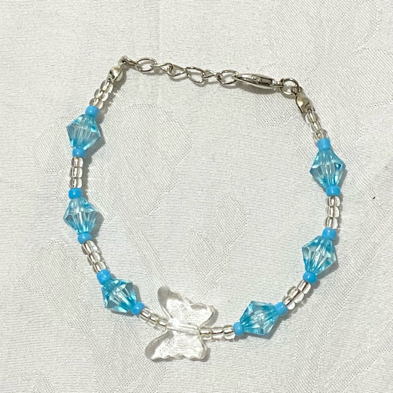 Blue Butterfly Beads Bracelet