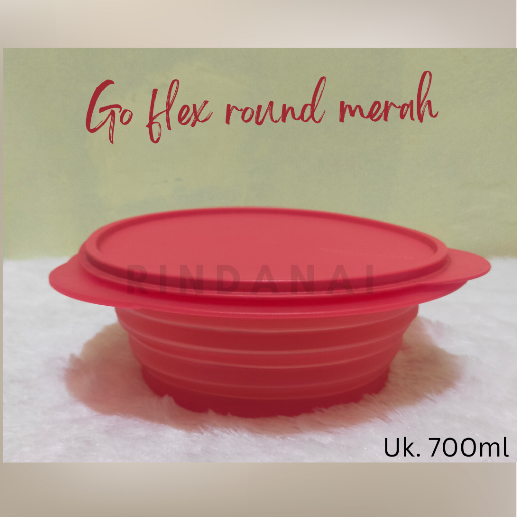 Go Flex round Tupperware/Wadah makanan lipat/Wadah makanan mewah Tupperware ori