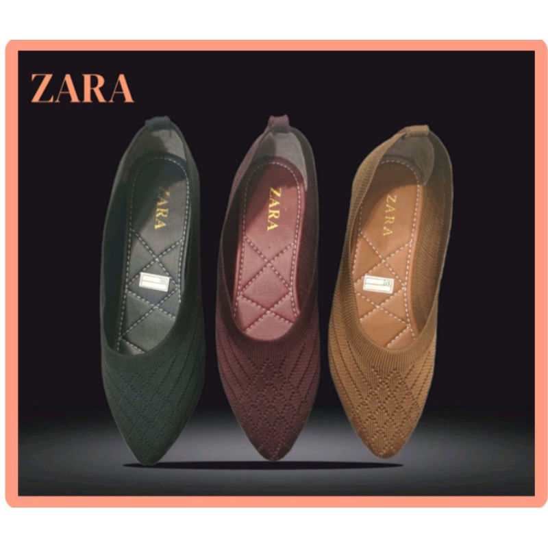 Sepatu wanita flat shoes rajut import
