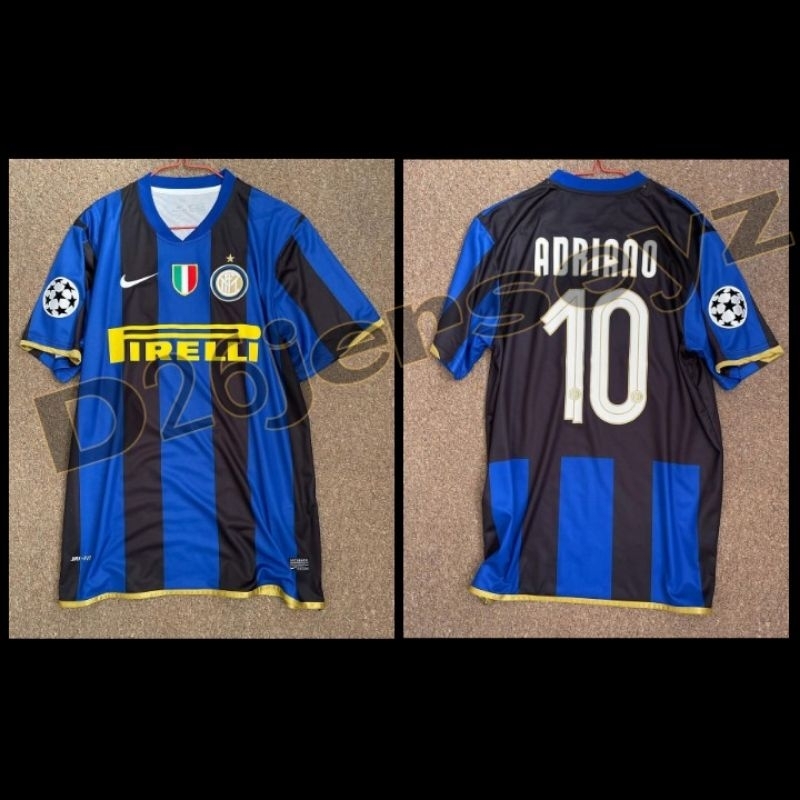 Jersey RETRO InterR MilanN Home 2008 / 2009 + Nameset ADRIANO IBRAHIMOVIC FIGO / Custom + Patch