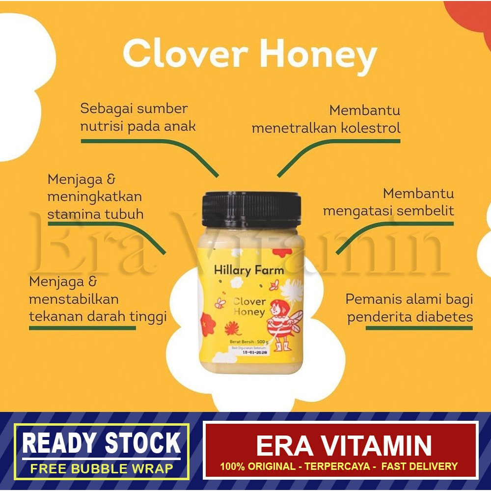 

RB Hillary Farm Clover Honey (500gr) - madu anak