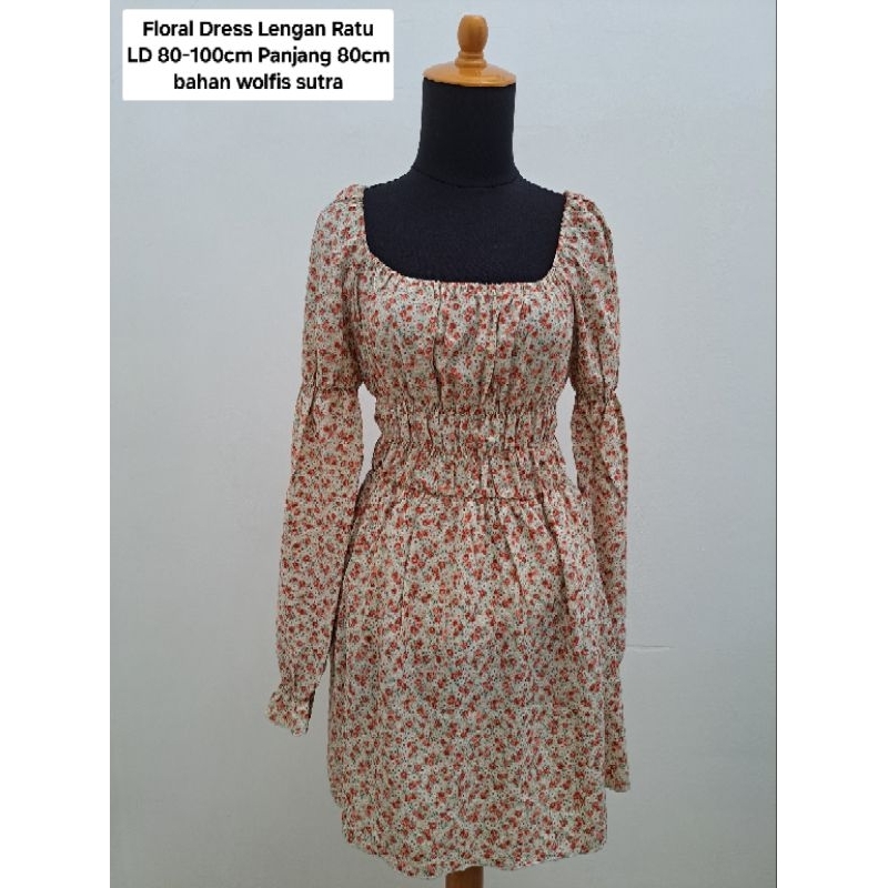 Kawaii Dress Flower Vintage Lengan Ratu Brand From Liz Lisa Ori 100%
