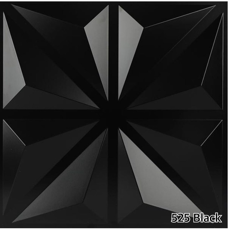 Panel 3d Dinding PVC Wall Hitam Gold Silver