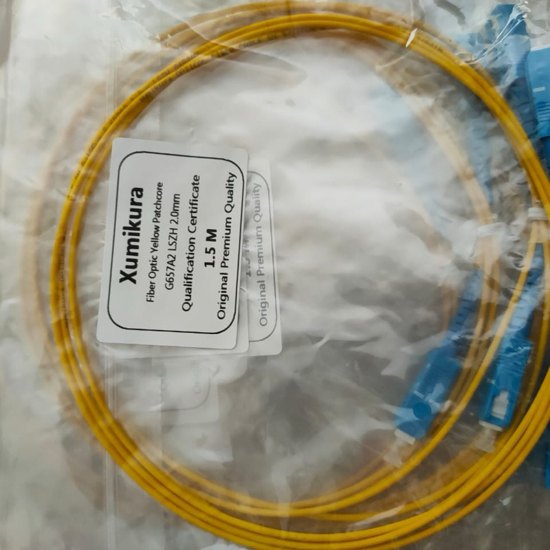 PATCHCORE  XUMIKURA YELLOW  1,5 M Premium Quality - Patchcord Kuning 2.0mm
