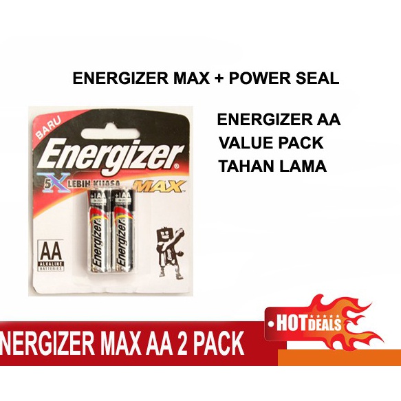 ORIGINAL Energizer Max AA Isi 2 Battery Baterai Batere Energizer AA