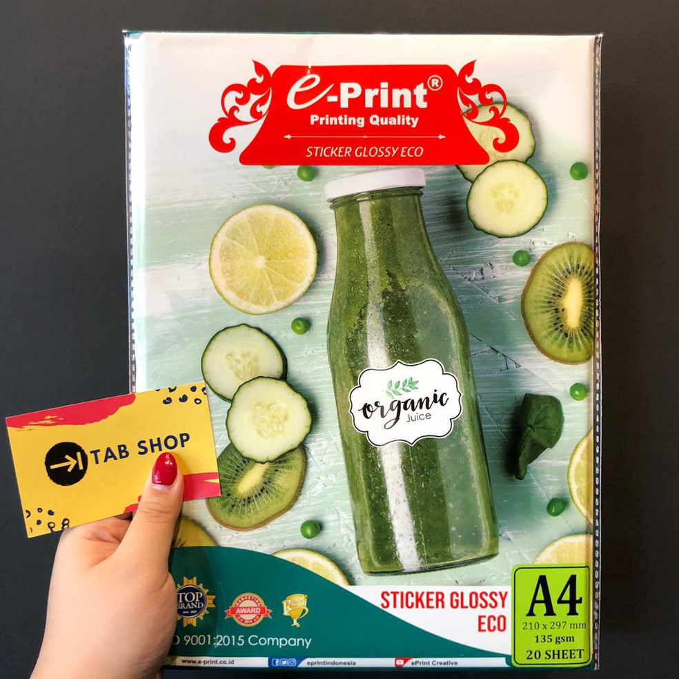 

Splash TAB SHOP EPRINT KERTAS STIKER MENGKILAP EKONOMIS A4 135 GSM EPRINT GLOSSY STICKER ECO PHOTO PAPER A4 135 GSM 2 SHEETS