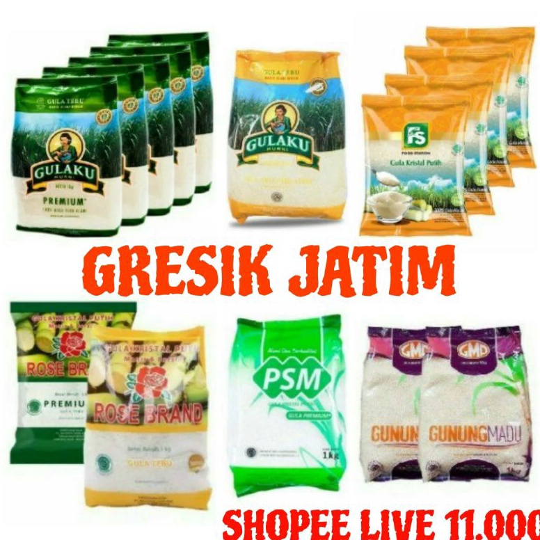 

oj Diskon Promo GULA PREMIUM 1kg GRESIK JATIM W78