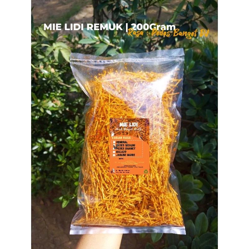 

MIE LIDI REMUK | Kemasan: 200Gram | Bisa Request Varian Rasa