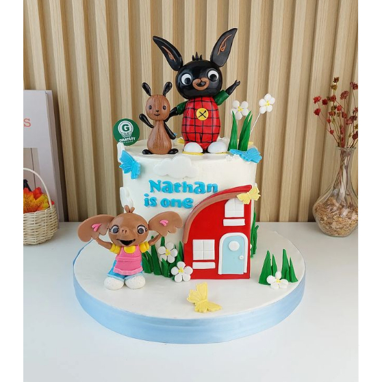 

CAKE TEMA BING BUNNY UK 20CM DOUBLE CAKE / KUE ULANG TAHUN CUSTOME