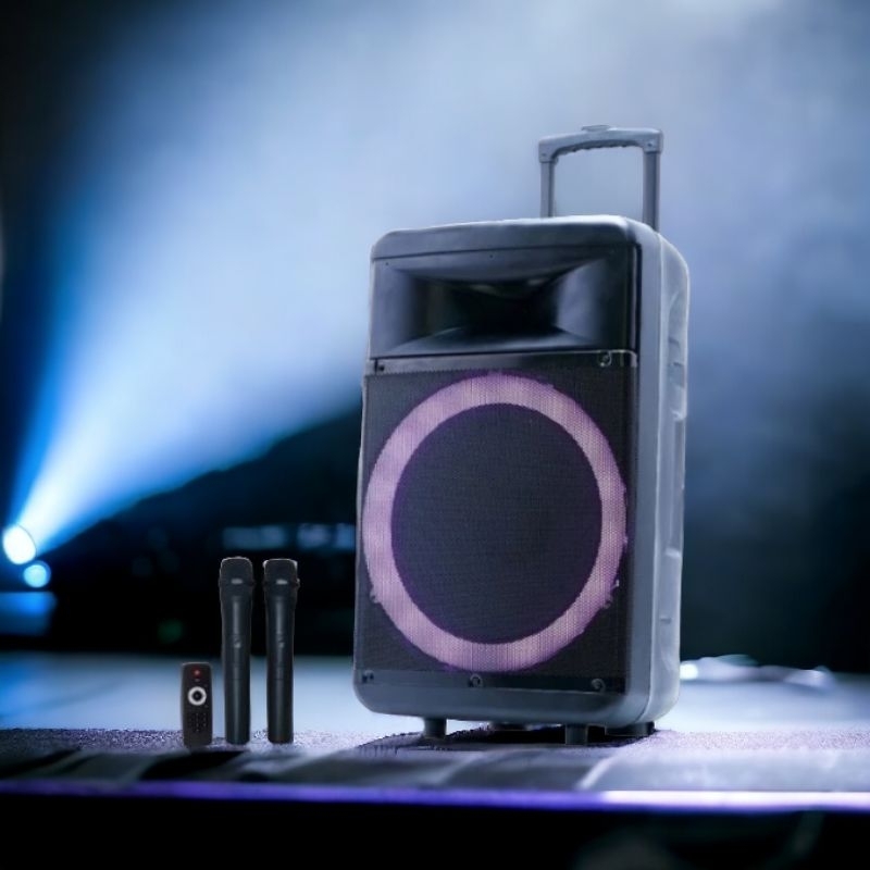 Speaker Portable Advance K1212A / K 1212A Bluetooth 12 Inch Free Mic