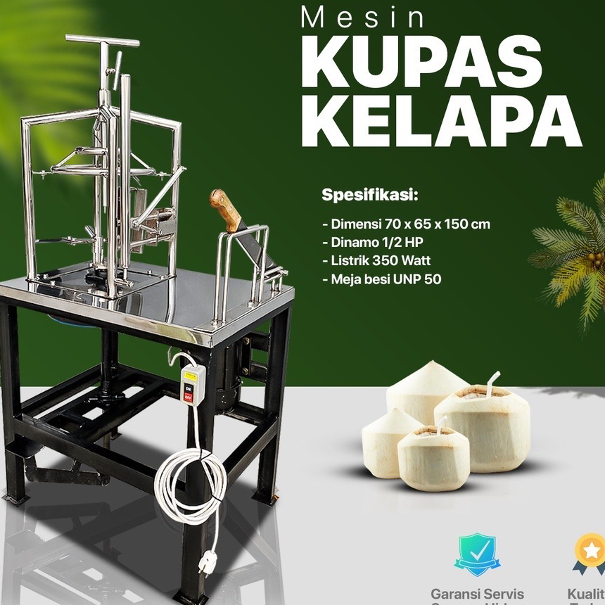 Mesin Kupas Kelapa Muda Pengupas Kulit Degan FULL STAINLES STEEL