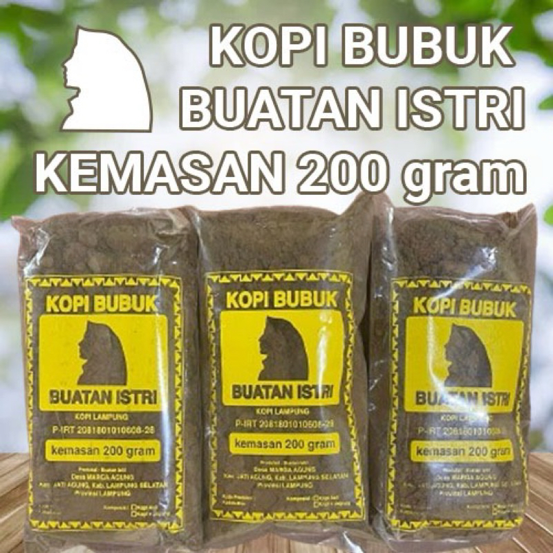 

Kopi Bubuk Buatan Istri Kemasan 200gram, Kopi Lampung