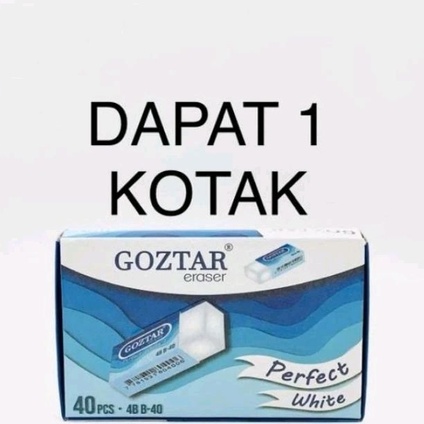 

✨Q_S25✨ 1 Pack ( 40 pcs) Penghapus Goztar Kecil Putih / Warna