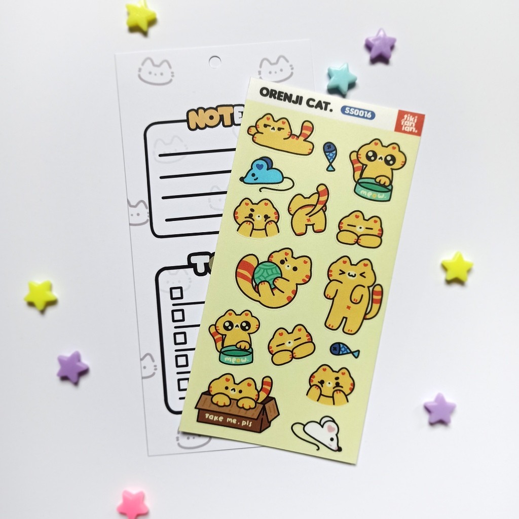 

Sticker Sheet Kucing Orenji Cat by Tikitanian