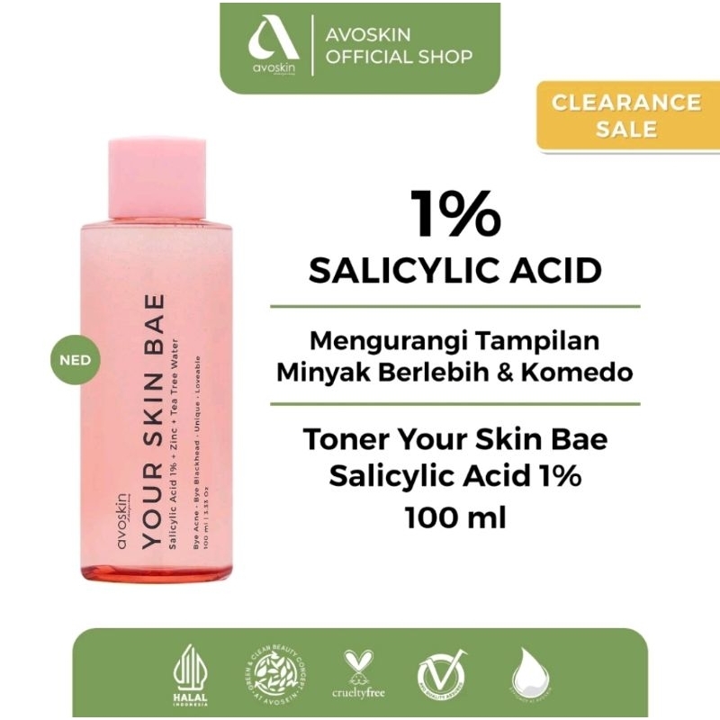 Toner Avoskin Acne Your Skin Bae Salicylic Acid 100 Ml Toner Jerawat