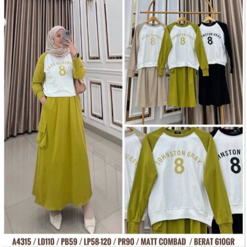 SETELAN ROK IMPORT BAHAN KAOS COTTON COMBAD PREMIUM