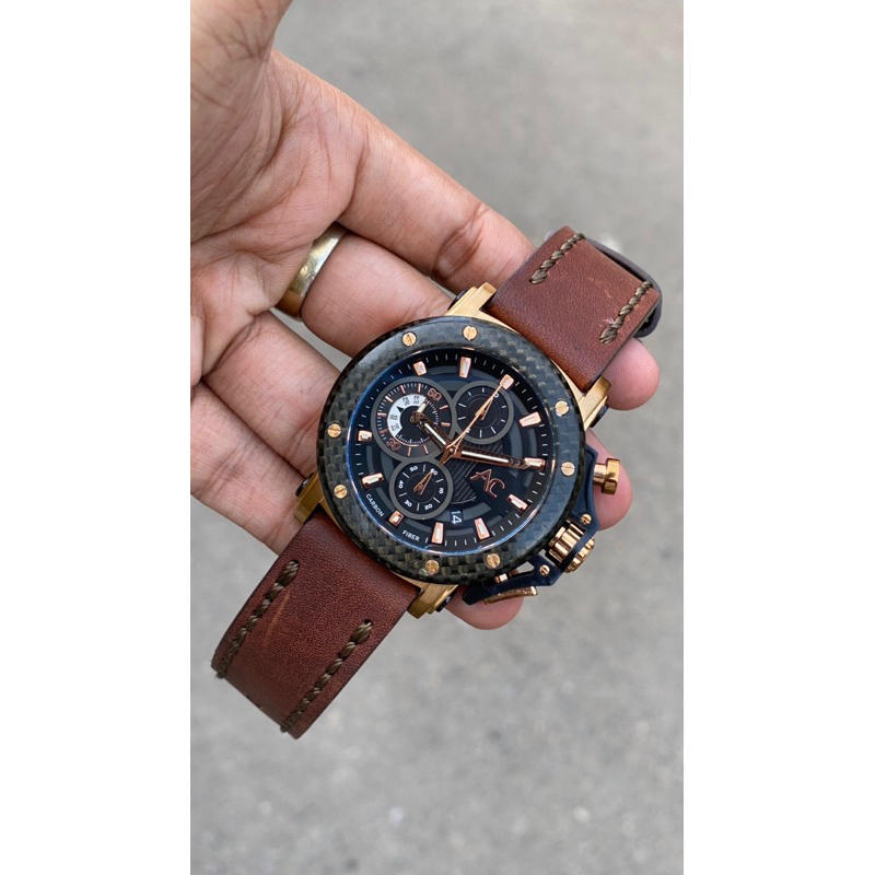 Jam alexandre christie 9205 carbon kondisi second mulus harga NET