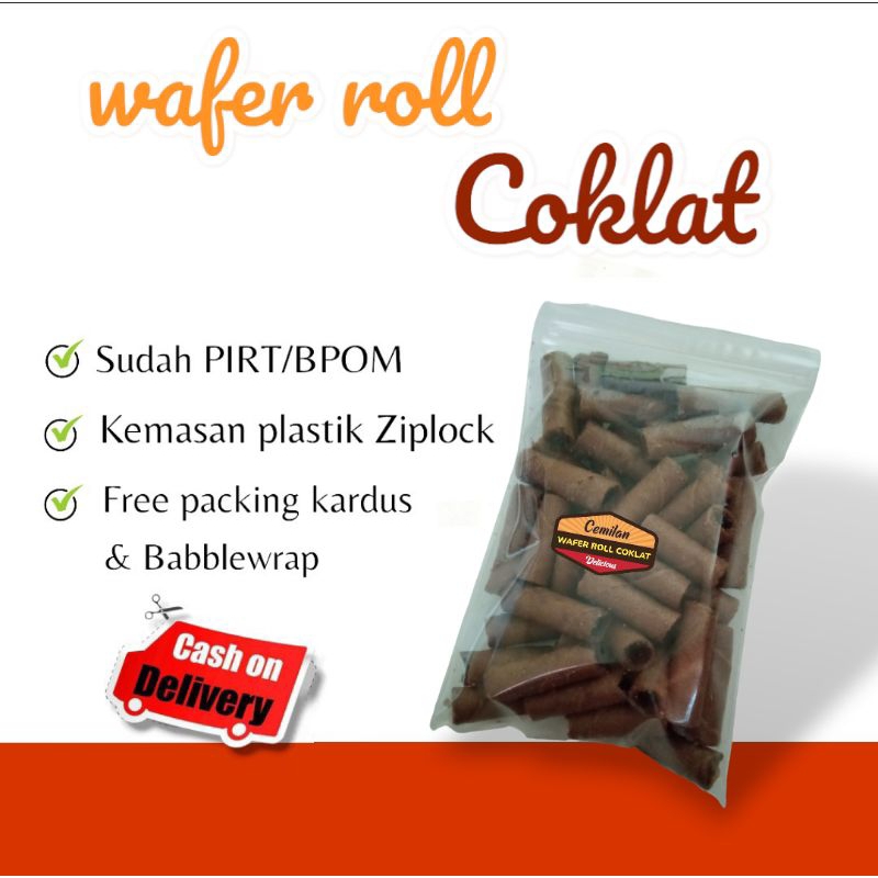 

Cemilan Wafer Roll Coklat | Makanan Ringan