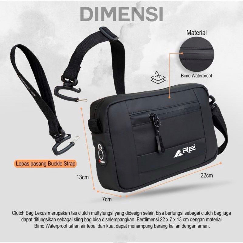 Handbag Unisex Pria Wanita Waterproof REI Clutch Bag Tote Bag Anti Air Pria Wanita Tas Tangan REI An