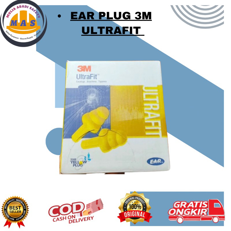 EAR PLUG 3M ULTRAFIT ORIGINAL / PENUTUP TELINGA WITH CASING 1 BOX