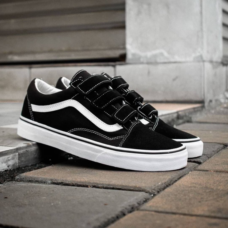 Original Vans Old Skool Classic Velcro Black White