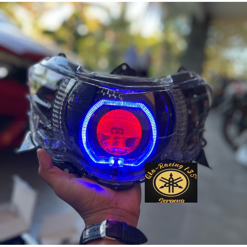 REFLEKTOR LAMPU DEPAN MIO SOUL GT 115 XEON GT 125 CUSTOM BILLED BILED PROJECTOR BMW
