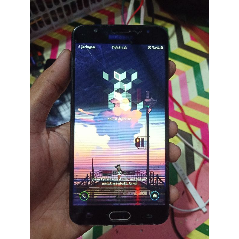 Samsung J7 prime Minus LCD Mesin normal