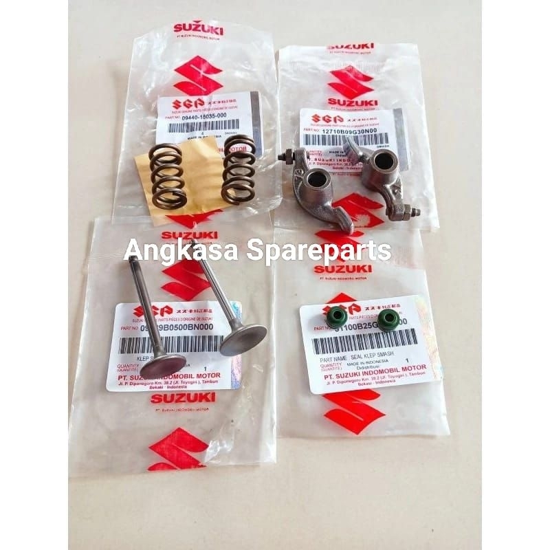 Paket Klep Set 4 Aitem Platuk Klep+Per Klep+Payung Klep+Seal Klep Suzuki Smash 110 Lama Smash New OR
