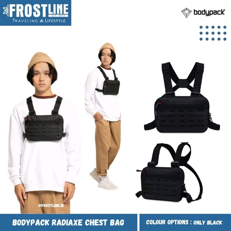 Tas Dada Pria Bodypack Radiaxe Chest Bag Hitam