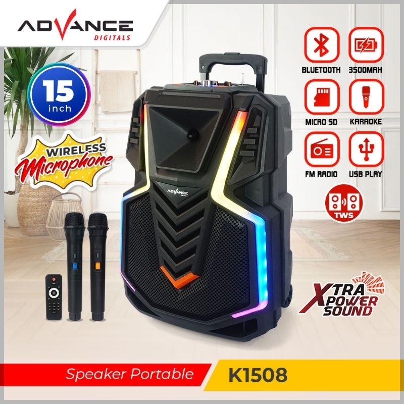 Speaker Portable 15 Inch K1508 Advance