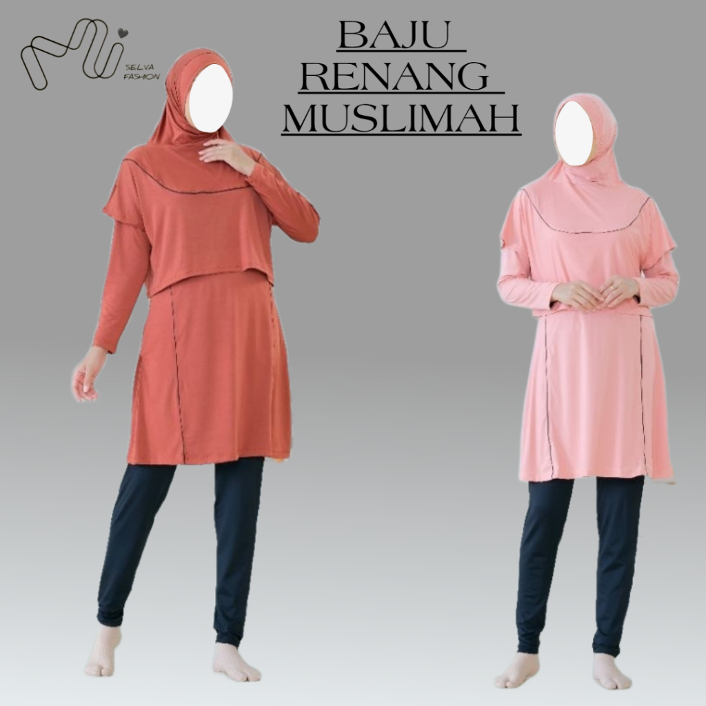 Baju Renang Muslimah Dewasa/Baju Renang JUMBO Bahan Spandex Polly Anti Singkap/Baju Renang Syari/Baju Renang Wanita Simpel/Baju Renang Modern