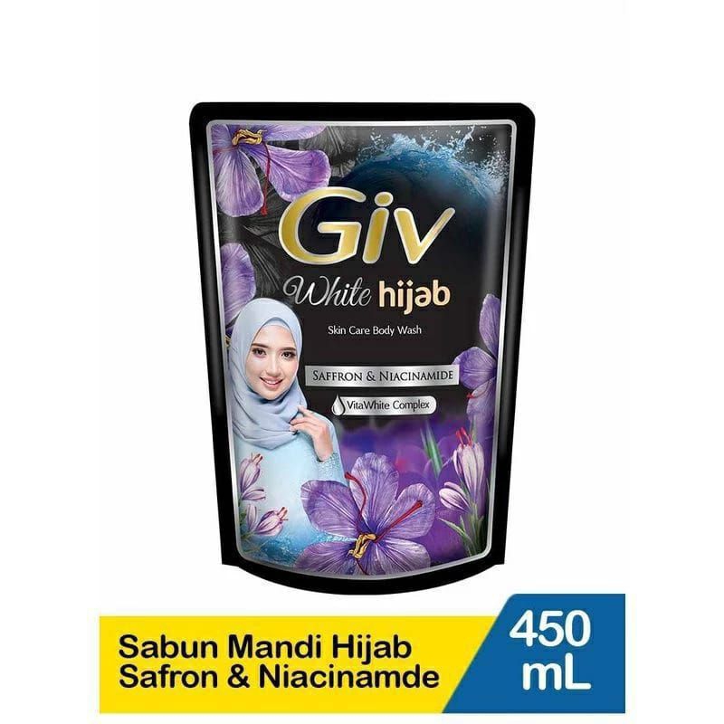giv hijab saffron & niacinamide sabun mandi cair 400ml