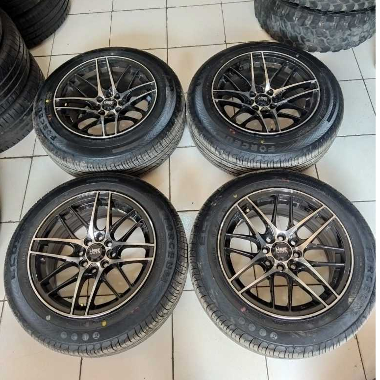 VELG MOBIL BEKAS SEKEN HSR WURZBURG R15X7-8 8X100-114,3 ET 30-24 B-P +BAN ECOSA (2023) 185-65 195-65