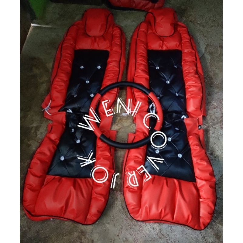 sarung jok mobil truk Nissan Quester model sofa Kancing - cover jok mobil truk Nissan - lapis jok mo