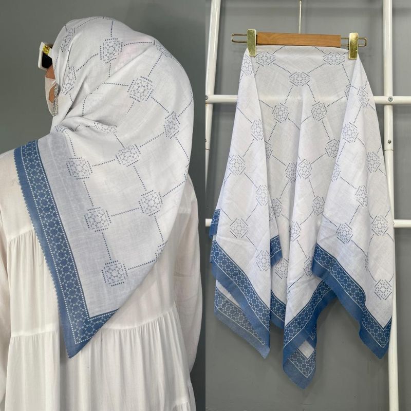 Luna Series Hijab Segi Empat Voal Motif Jilbab Segiempat Kerudung Segi Empat Terbaru