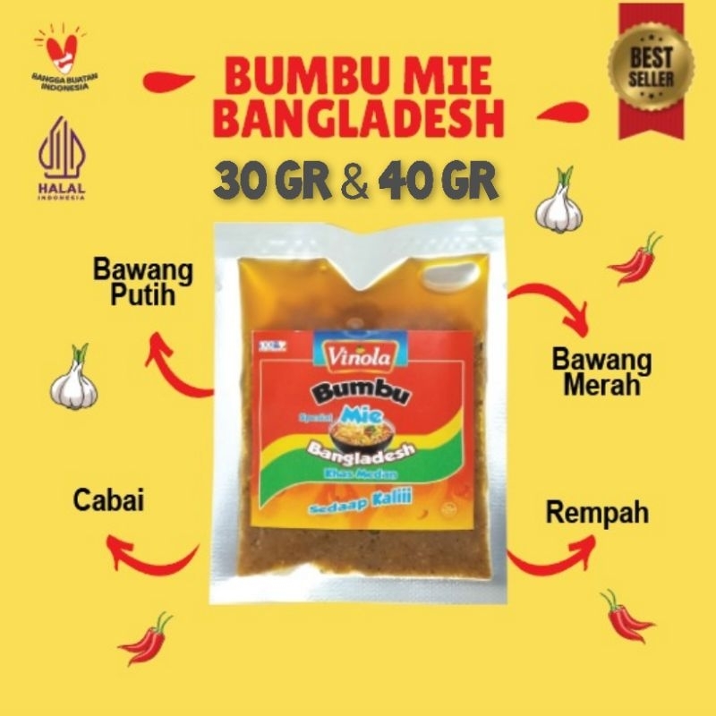 

VINOLA Bumbu Mie Bangladesh Khas Medan Sachet 30 Gr