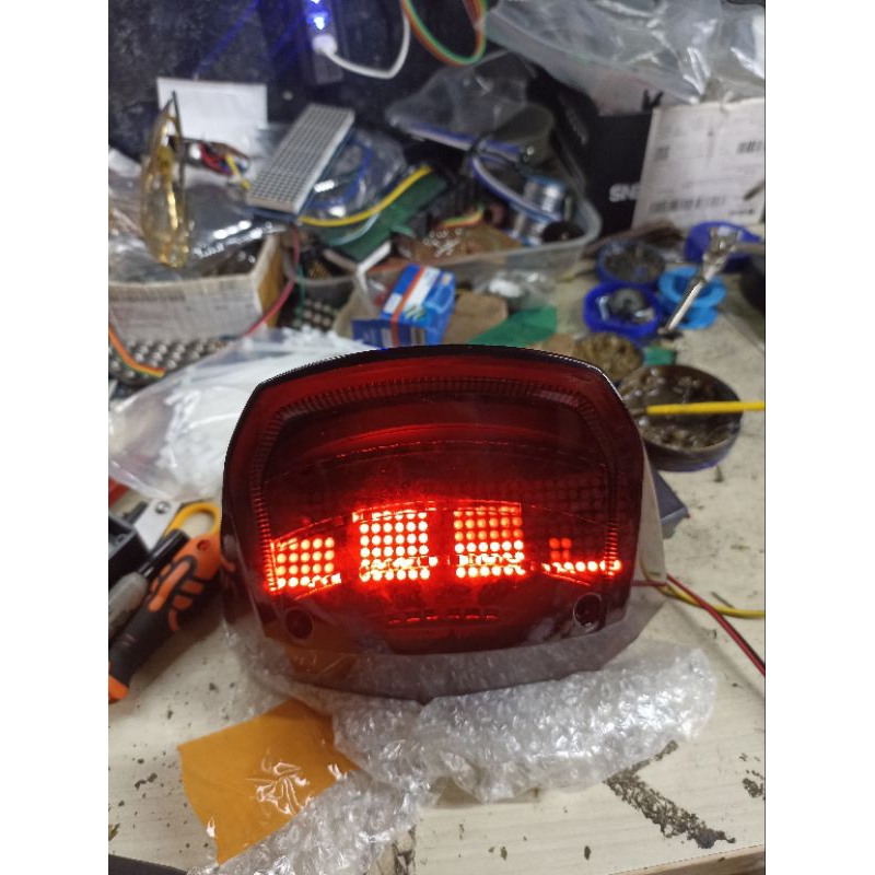 Stoplamp Custom Runningtext MegaPro Monoshock / Mega pro (Wajib DC)